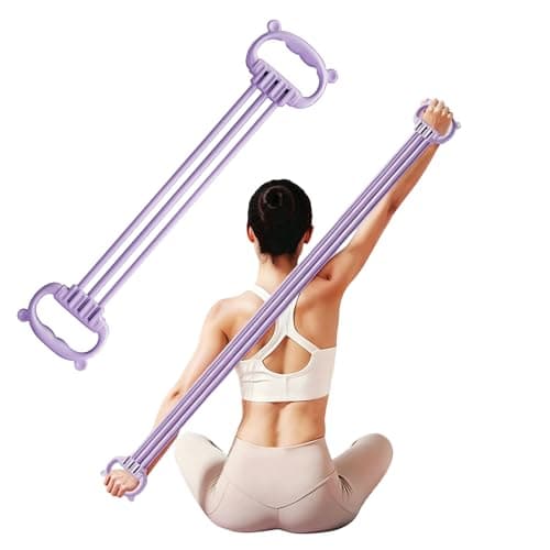 Northfish Figure 8 Resistance Band with Handles, 6 Adjustable Tension Levels, Elastic Exercise Band for Arm/Back/Shoulder/Chest Training, Yoga Pilates Stretching Equipment, Purple