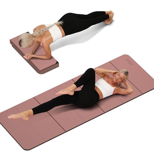 IDIDI Foldable Yoga Mat Extra Thick 0.32 Inches(8mm) - SGS Certified POE Material Exercise Mat, Non-Slip Design Fitness Mats, Multi-Purpose Workout Mats for Studio or Home Use