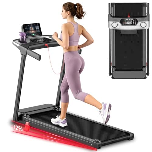 ShineMaos Treadmill with Incline Foldable Treadmills for Home,12% Incline Walking Pad Treadmill with Handle Bar and LED Display,3-in-1 Portable Treadmills, 3.0HP Quiet Brushless