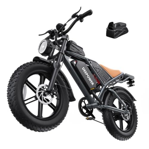 DEEPOWER Electric Bike for Adults,2000W Peak Motor&28MPH Electric Dirt Bike,48V 20AH/35AH/60AH Battery, 70-160 Max Miles,Dual Suspension Ebikes for Adults, 20" Fat Tire E Bike