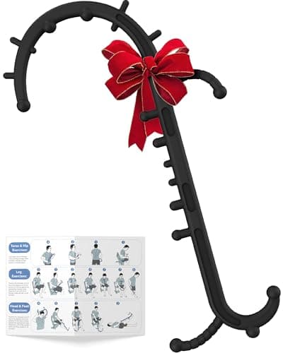 Cubetoou Back and Neck Massager for Pain Relief Deep Tissue, Upgraded Full Body Trigger Point Cane Massage Tools, Therapy Massage Stick Pressure Point Hook, Muscle Knot Remover Tool (Black)