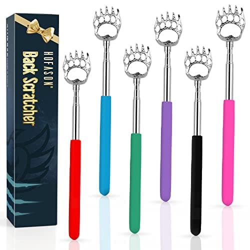 HOFASON 6 Pack Back Scratcher Fathers Day Dad Gifts, White Elephant Gifts for Adults, Stocking Stuffers for Men Women Teens, Prizes for Adults (Muti)