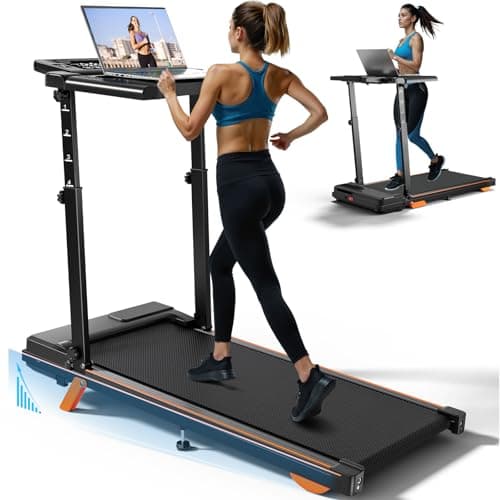 Walking Pad Treadmill with Handle Bar & Incline, Advzon Portable Adjustable Treadmill with Desk for Home