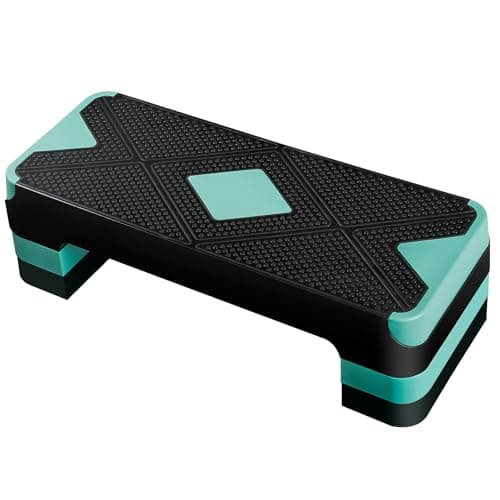 ZENY 26.5 inch Aerobic Step Platform with 4 Step Risers, Height Adjustable Exercise Stepper for Home Gym Workouts, 400 lbs Capacity
