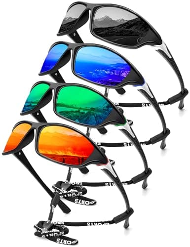 KALIYADI 4 Pack Polarized Sunglasses-Men Sports Sun-glasses: Mens Sunglasses UV Protection for Fishing Driving Cycling