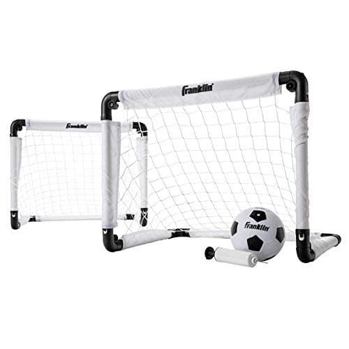 Franklin Sports Kids Mini Soccer Goal Set - Backyard/Indoor Mini Net and Ball with Pump - 22" x 17"