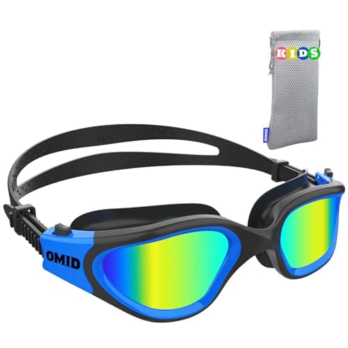 OMID Kids Swim Goggles, P2mini Polarized Swimming Goggles Comfortable for Age 6-14