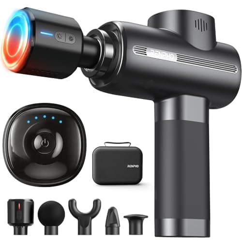 RENPHO Active Thermacool Massage Gun Deep Tissue with Heat and Cold, Fathers Day Dad Gifts, FSA Eligible, Back Massager for Muscle Relief, HSA, Percussion Body Masajeador for Men Women Athletes
