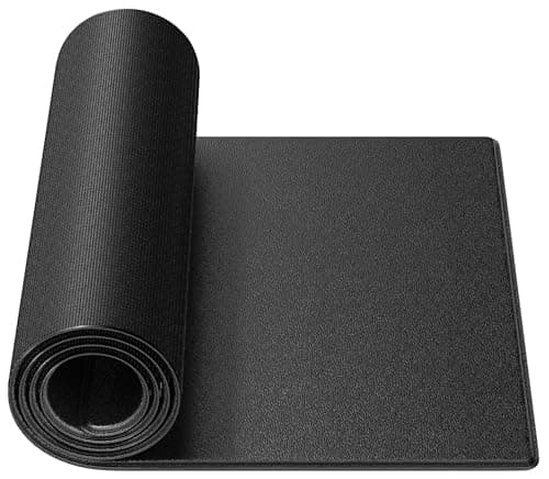 Crostice Bike Trainer Mat Compatible with Peloton Bike, for Treadmill & Row, 6mm Under Mat Protect Hardwood Floor Carpet, 36X72 in, Black Style Trainer Accessory for Indoor Bike