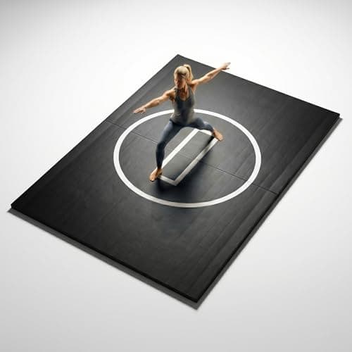 EFFICRAFT 6.5'x10' ft Wrestling Mat, Thick Jiu Jitsu BJJ Mat, Black