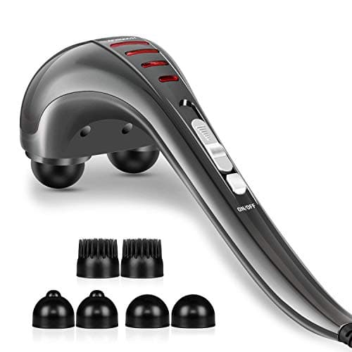 HANGSUN Handheld Neck Back Massager for Pain Relief Deep Tissue, Electric Double Head Percussion Massage MG460 for Shoulder, Leg, Foot, Muscles, Full Body, Corded, 2.3 lb