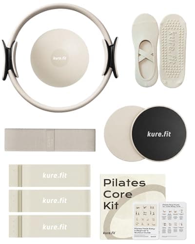 kure.fit Pilates Kit for Women – Home Pilates Equipment Set with Ring, Ball & Resistance Bands | Pilates Starter Kit with Accessories in Gift Box