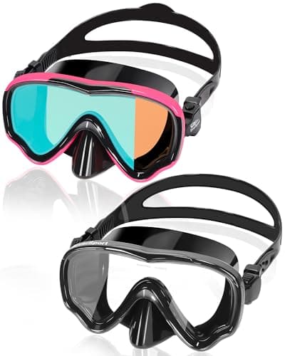 EverSport 2 Packs Swim Goggles Adult with Nose Cover for Women Men No Leak, Clear Wide View Open Water Pool Swimming Goggles Silicone Shower Goggles Youth Nose Goggles