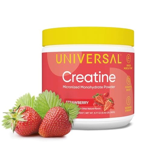 Universal U Creatine Monohydrate for Women - Flavored Creatine Powder, Female Strength, Energy, Lean Muscle Support and Recovery Supplement, No Bloat, No Bulk, 5g Per Serving, 30 Servings, Strawberry