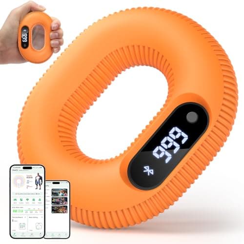 Smart Grip Strength Trainer with Bluetooth APP - Squeeze to Play Games & Scroll Video Hands-Free, Soft Silicone, Portable Hand Exercise for Strength, Stress Relief & Rehab (30 LB)