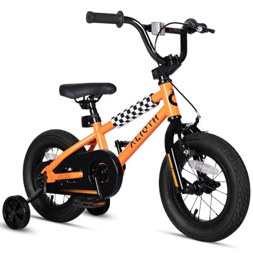 vollsch 14 Inch BMX Style Kids Bike for 2-8 Years Old Boys Girls Toddlers Bicycle with Coaster Brake Training Wheels, Orange