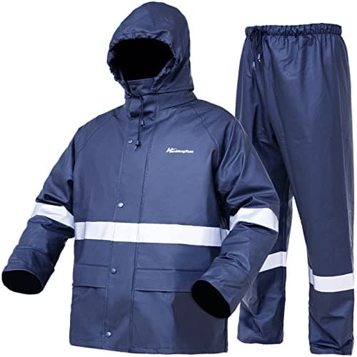 Rain Suit For Men & Women Waterproof Heavy Duty Rain Gear Outdoor All-Sport Work Fishing Jacket & Trouser Raincoats(XL, Blue)