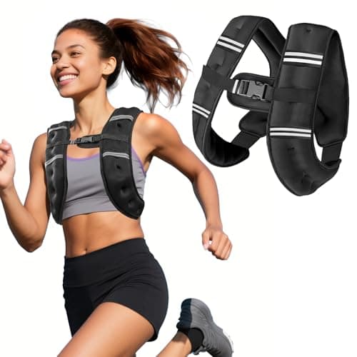 Weighted Vest with Adjustment Straps for Men Women, 8lbs/12lbs/16lbs/20lbs Weight Vest with Reflective Stripes for Workout, Strength Training, Running, Fitness, Hiking, Weight