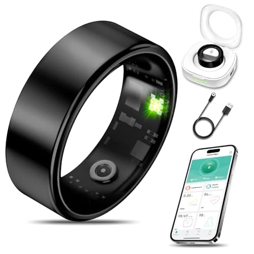 Milavan Smart Health Ring Fitness Tracker for Men Women, Sleep, Stress & Activity Monitoring, IP68 Waterproof, Long Lasting Battery, No Subscription Fees, Compatible with iOS & Android, Black 11