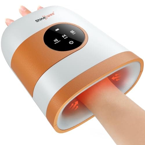 SHINE WELL Hand Massager - Cordless Hand Massager with Heat and Compression for Arthritis and Carpal Tunnel - Muscles Pain Relief from Wrist to Palm and Finger, Gifts for Women Men