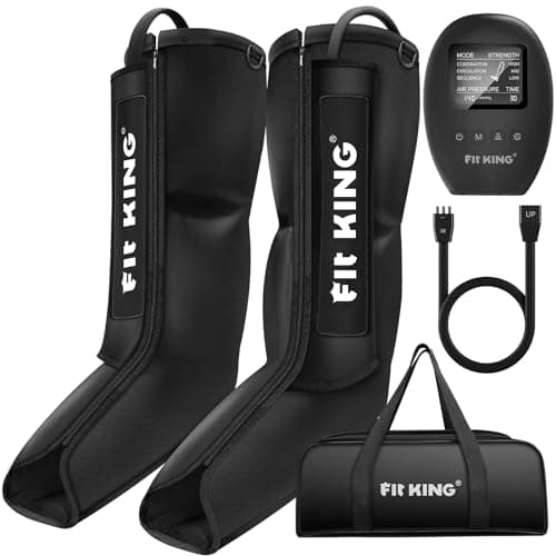 FIT KING Air Compression Therapy Device, Sequential Leg Massager Boots for Foot and Calf Recovery, Zipper Wearing, FSA-HSA