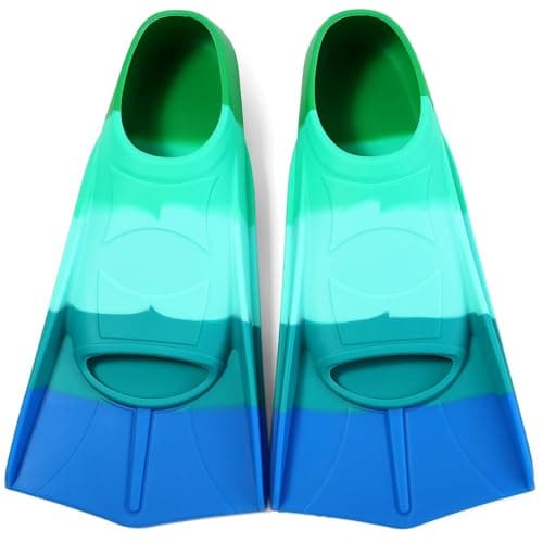 Foyinbet Kids Swim Fins,Short Youth Fins Swimming Flippers for Lap Swimming and Training for Children Girls Boys XS