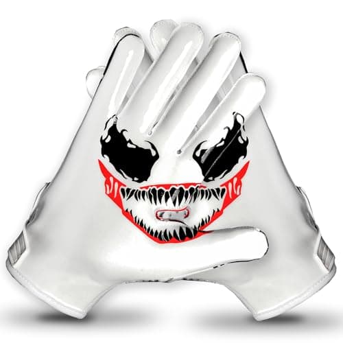 APSICLO Sticky Football Receiver Gloves Silicone Grip Youth & Adult Sizes (White, Adult X-Large)