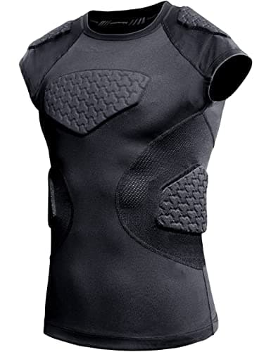 COOLOMG Youth Football Padded Shirt Chest Rib Protector