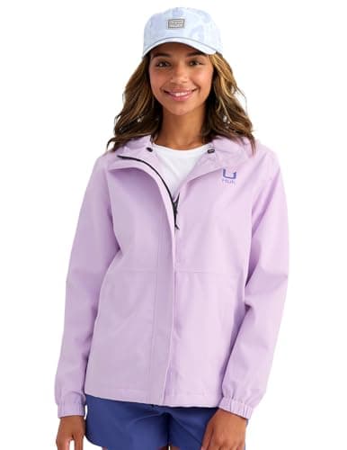 HUK - Womens Storm Heavy Duty Rain Jacket 2.0, Waterproof, Windproof, Breathable Rain Coat for Women, Orchid Bloom, X-Large