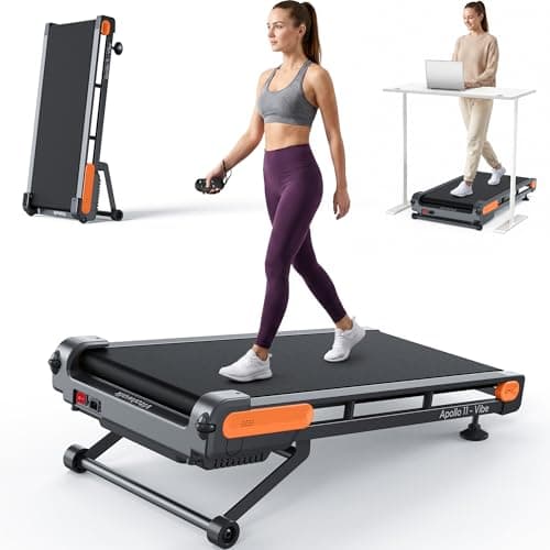 Vitalwalk Walking Pad Treadmill with Incline, Full Deck 15% Auto Incline, Portable Under Desk Treadmills for Home Office, 4-Way Mobility & Vertical Storage, Vibe Speaker, 330LBS Capacity, 39.5" x 16"