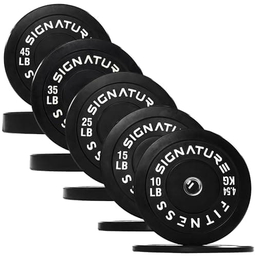 Fitvids 2-Inch Olympic Rubber Weight Plates Sets, Bumper Plates Set with Barbell for Strength Training, 260 Lbs Set, Black