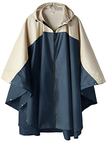 SaphiRose Adult Rain Poncho Waterproof Hooded Zipper Raincoat with Pockets