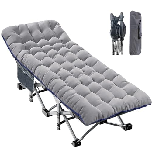 ABORON XXL Camping Cot for Adults 900LBS - 78"×32" Oversized Folding Bed with Mattress Pad, Heavy Duty 1200D Oxford Outdoor Cot with Carry Bag