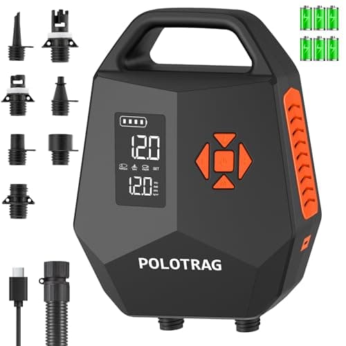 Electric Paddle Board Pump Rechargeable, 20PSI SUP Pump 12000mAh Paddleboard Pump with Inflation & Deflation, Auto-Off, Portable Air Pump for Inflatables, Kayak and Air Mattress