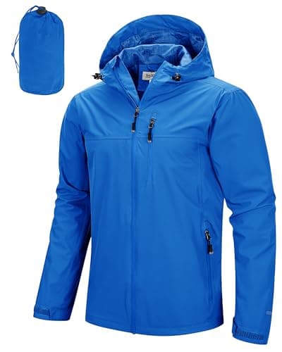 33,000ft Men's Packable Rain Jacket Lightweight Rain Shell Jacket with Hood Waterproof Raincoat for Cycling