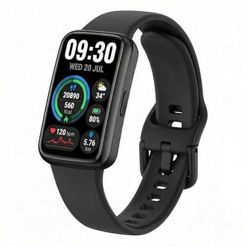 Motivaris Fitness Tracker for Men & Women with 1.47” HD Display, Heart Rate & SpO2 Tracking, Sleep & Activity Monitor, 100+ Sports Modes, 3ATM Waterproof Smart Band, Works with Android & iOS, Black