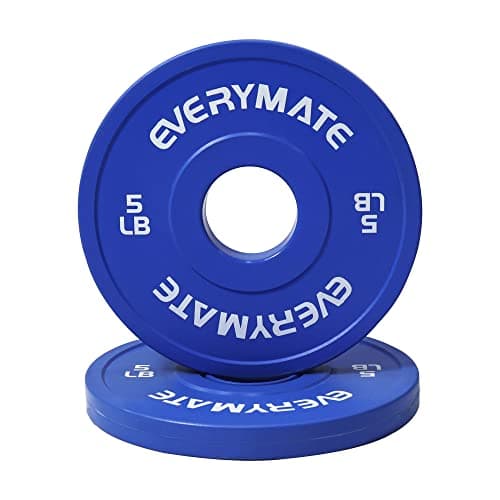 EVERYMATE Change Weight Plates 5LB Fractional Plate Olympic Bumper Plates for Cross Training and Olympic Weightlifting, 5LB Set Weights Plates Set