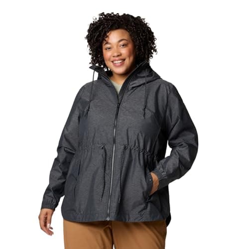 Columbia Womens Lillian Ridge II Waterproof Rain Jacket, Black, XX-Large