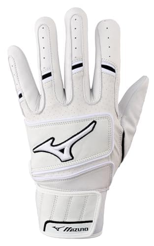 Mizuno Pro Select Adult Baseball Batting Glove, White, Extra Extra Large (XXL)