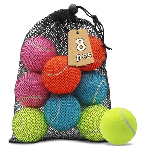 ZHUOKECE Tennis Balls 8 Bulk Pack for Practice,Colorful Dog Balls