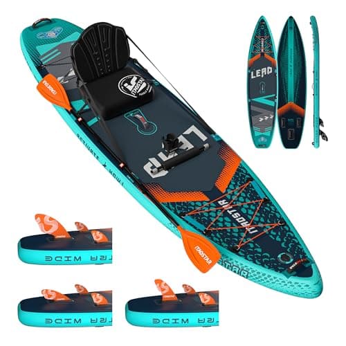 iTAOSTAR Lead 12' × 35" Inflatable Stand Up Paddle Board with Seat, Extra Wide SUP Board with 5 Fins Stable Design for Youth, All Skill Levels, Lakes, Oceans & Fishing