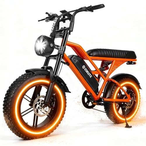 ESKUTE V100 Electric Bike for Adults, Electric Dirt Bike 1500W Peak Motor, All Terrain Dual Suspension E Bike 20+MPH Top Speed, Ebike Up to 60 Miles Range, 16" Fat Tire, 48V13Ah Battery, 7-Speed,OR