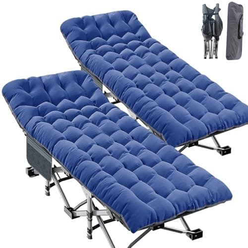 ABORON XXL Camping Cots for Adults, 2 Pack, 78 x 32 in, 900 lb
