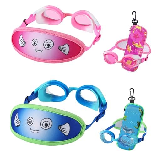 RUIGAO Kids Swim Goggles Age 2-6, Toddler Goggles No Hair Pull,Child Goggles Padded HeadBand