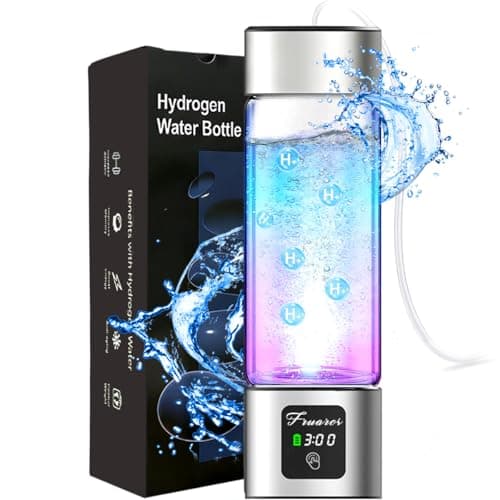 Hydrogen Water Bottle Generator - 2026 Hydrogen Water Machine - 6000 PPB SPE/PEM Tech Glass Hydrohealth Water Bottle for Kidney Health Hydrogen Bottle Gift for Family & Friends