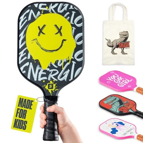 Sportbit Kids Pickleball Paddles Set of 1 or 2 - Child Size Pickleball Paddle for Kids Small and Lightweight - Carbon Fiber Youth Pickleball Paddle Set with Bag for Children Under 12