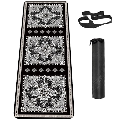 Knsbk Non Slip Yoga Mat TPE Workout Mat for Men Women, Thick Workout Mat with Carrying Strap, Fitness Mats for Exercise, Yoga, Fitness, Pilates, Floor Workouts (72" x 24" x 6mm)