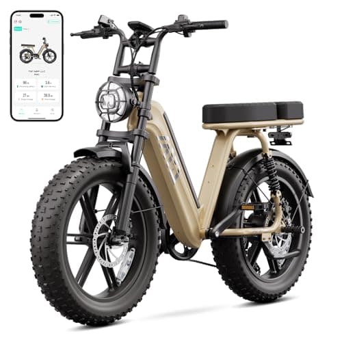 TST Electric Bike for Adults, 1500W Peak Motor 60 Miles Fat Tire Ebike with 48V 15Ah Removable Battery 20" Fat Tire Electric Bike, Dual Suspension and 7-Speed, Yellow
