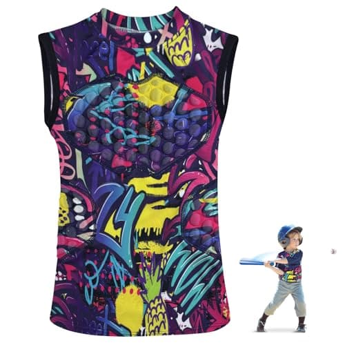 Youth Chest Protector Baseball, Padded Shirt for Softball, Pink, L