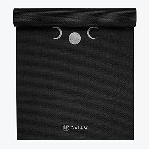 Gaiam Yoga Mat Premium Print Extra Thick Non Slip Exercise & Fitness Mat for All Types of Yoga, Pilates & Floor Workouts, New Moon, 6mm